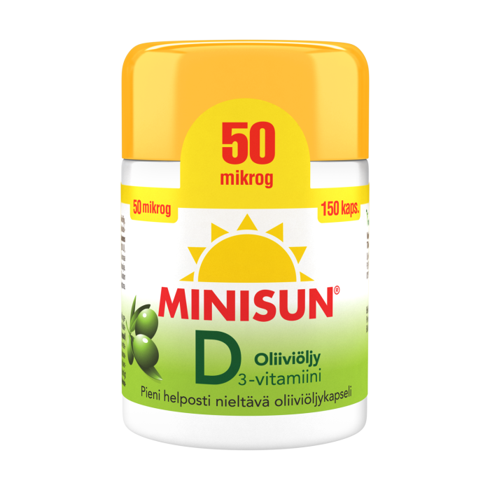 Minisun D-vitamiini Oliiviöljy 50 mikrog 150 KPL kuva 3