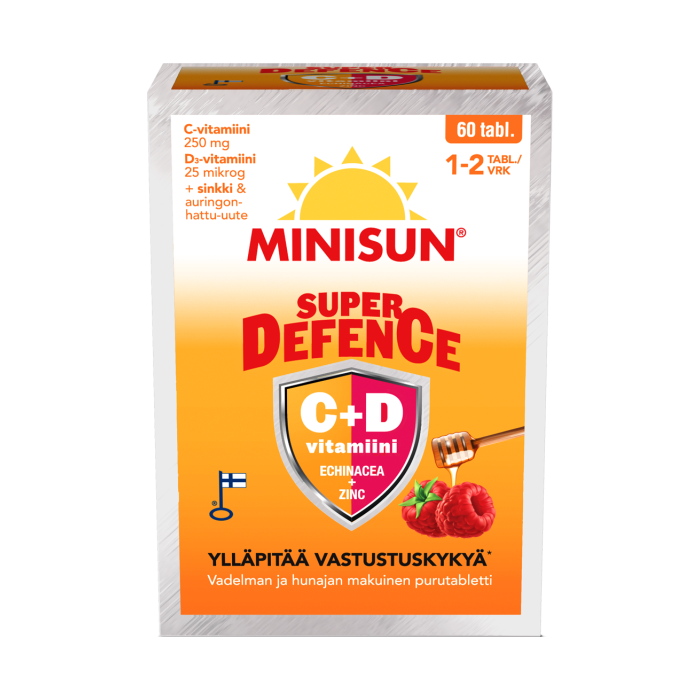 Minisun Super Defence vadelma-hunaja 60 tabl