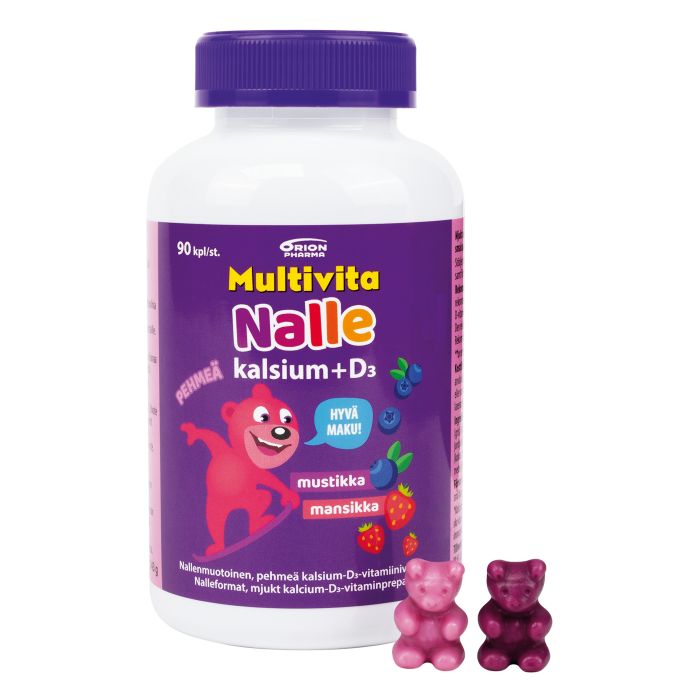 Multivita Nalle Kalsium + D3 100 mg/5 mikrog 90 tabl kuva 4