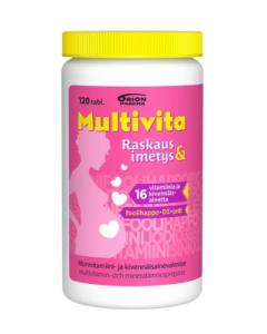 Multivita Raskaus ja imetys monivitamiini 120 tabl