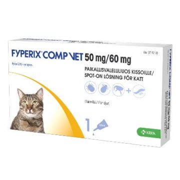 FYPERIX COMP VET paikallisvaleluliuos 50 mg/60 mg kissalle 0,5 ml