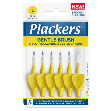 Plackers Gentle Brush L 0.7 mm hammasväliharja 6 kpl