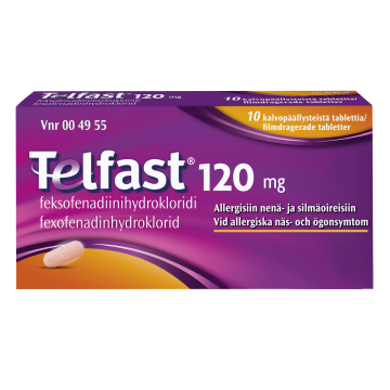 TELFAST tabletti, kalvopäällysteinen 120 mg 10 fol