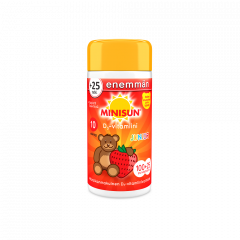 Minisun D-vitamiini Mansikka-Nalle jr.10 mikrog  100+25 tabl