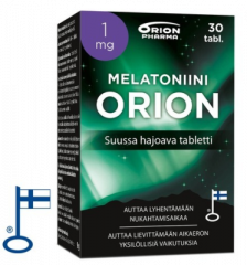 MELATONIINI ORION 1 MG SUUSSA HAJOAVA 30 TABL