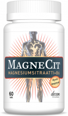 MAGNECIT  MAGNESIUMSITRAATTI + B6-VITAMIINI 60 TABL