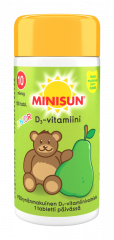 Minisun D-vitamiini Päärynä Nalle jr.10 mikrog 100 tabl