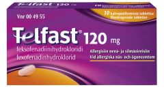 TELFAST tabletti, kalvopäällysteinen 120 mg 10 fol